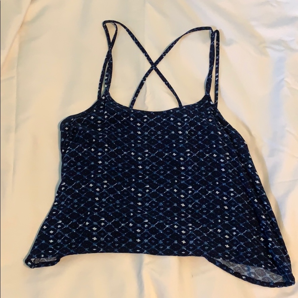 Strapped blue crop top
